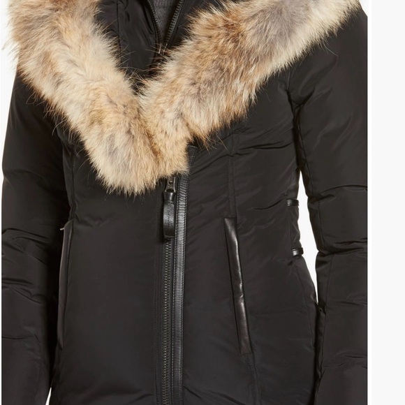 Mackage Black Puffer Coat with Fur Trim - Picture 5 of 9